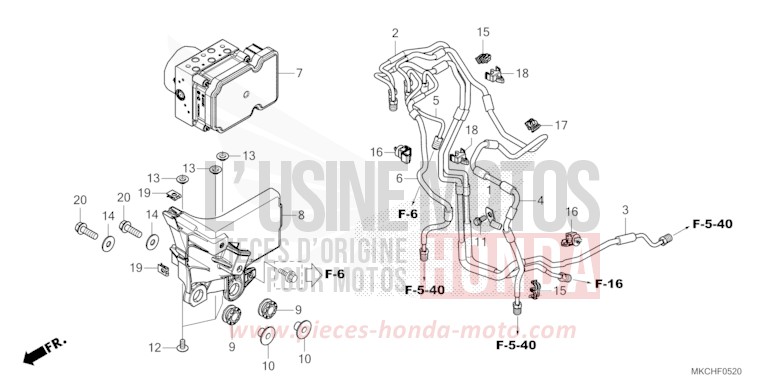 ABS MODULATOR for Gold Wing CANDY ARDENT RED (R367B) from 2021